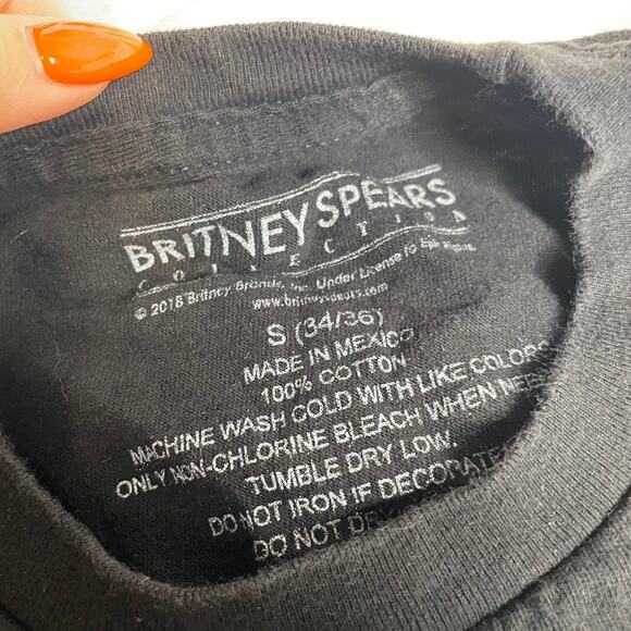 BRITNEY SPEARS Black Short Sleeve Tee Shirt Small One More Time - Picture 3 of 3
